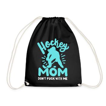 Hockey Mama Eishockeyspielerin - Turnbeutel - Schwarz - Vorne