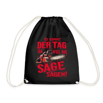 Halloween Säge Ruhrpott Ruhrgebiet Shirt - Turnbeutel - Schwarz - Vorne