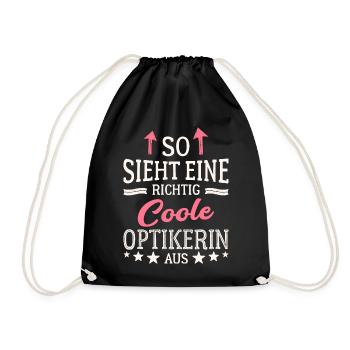 So sieht eine richtig coole Optikerin aus - Turnbeutel - Schwarz - Vorne