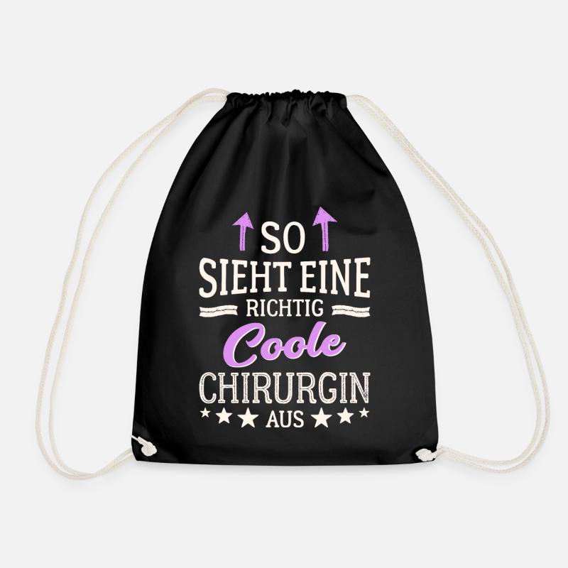 So sieht eine coole Chirurgin aus Medizinerin - Turnbeutel - Schwarz