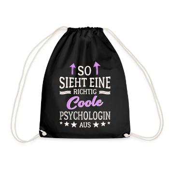 So sieht eine richtig coole Psychologin aus - Turnbeutel - Schwarz - Vorne