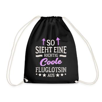 So sieht eine richtig coole Fluglotsin aus - Turnbeutel - Schwarz - Vorne