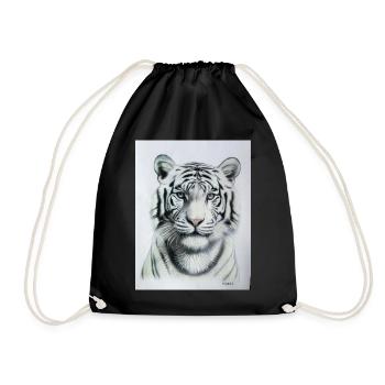 White Tiger - Weisser Tiger - Drawstring Bag - black - Front