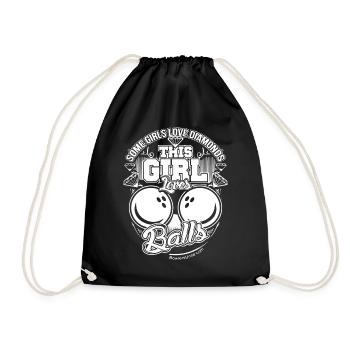 Bowling Girl - Drawstring Bag - black - Front