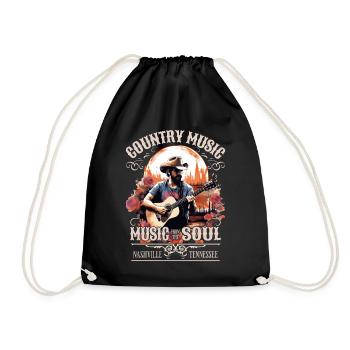 Musique country Guitare Guitariste Chanteur Vintage - Sac de sport léger - noir - Devant