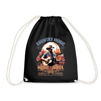 Musique country Guitare Guitariste Chanteur Vintage - Sac de sport léger - noir - Devant