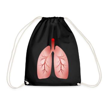 Human Lung – Medical Illustration - Drawstring Bag - black - Front