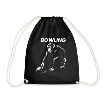 Monkey Bowling gift - Drawstring Bag - black - Front