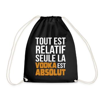 Funny quote about vodka - Drawstring Bag - black - Front