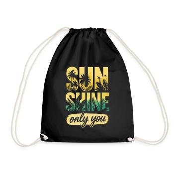 Sunshine, Only You - Tropical Summer Escape - Text - Turnbeutel - Schwarz - Vorne
