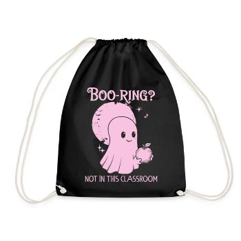 Funny Teacher Skeleton Halloween Classroom - Drawstring Bag - black - Front