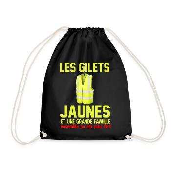 Yellow Vests T-shirt - Drawstring Bag - black - Front
