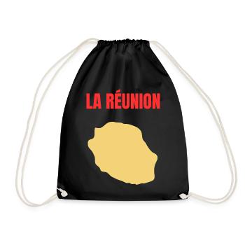 T-Shirt mit goldener Karte auf der Insel La Réunion - Turnbeutel - Schwarz - Vorne