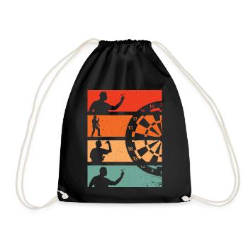 Dart Sport Retro Dartpfeil - Drawstring Bag - black - Front