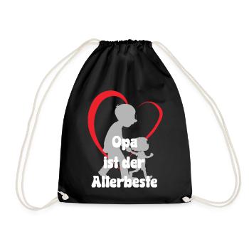 Grandpa is the very best grandpa with grandson - Drawstring Bag - black - Front