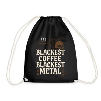Black Coffee Metal - Drawstring Bag - black - Front