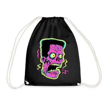 Neon Zombie Screamer Pop Art - Drawstring Bag - black - Front