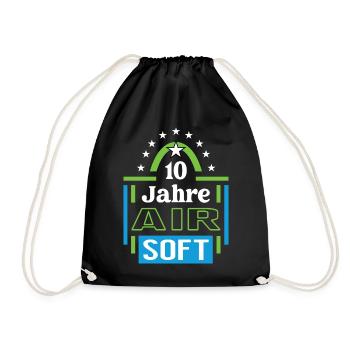 Airsoft Anniversary 10 Years Coach Player Jubi - Drawstring Bag - black - Front