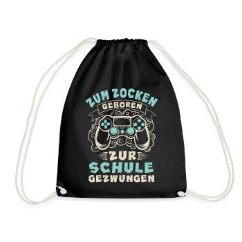Zocker Controller Zum Zocken Geboren Gaming Gesche - Turnbeutel - Schwarz - Vorne
