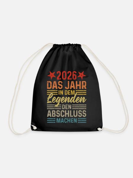 2026 Das Jahr in dem Legenden den Abschluss machen - Turnbeutel - Schwarz