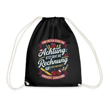 Attention: Now the calculation works out - Drawstring Bag - black - Front