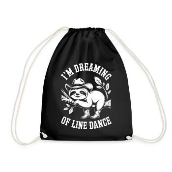 Dreaming Sloth Line Dance - Drawstring Bag - black - Front