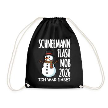 Snowman flash mob - Drawstring Bag - black - Front