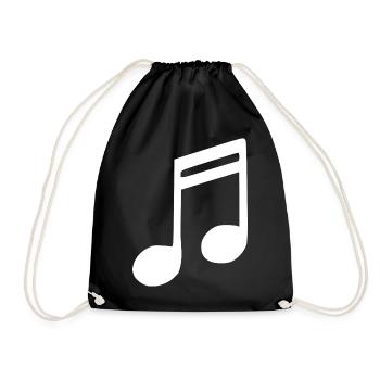 Music Note Musical Note White - Drawstring Bag - black - Front