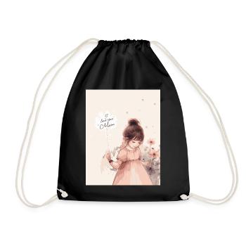 Sweet Daughter Love Mum - Turnbeutel - Schwarz - Vorne