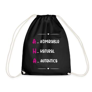 Personalisiertes Geschenk Ana - Turnbeutel - Schwarz - Vorne