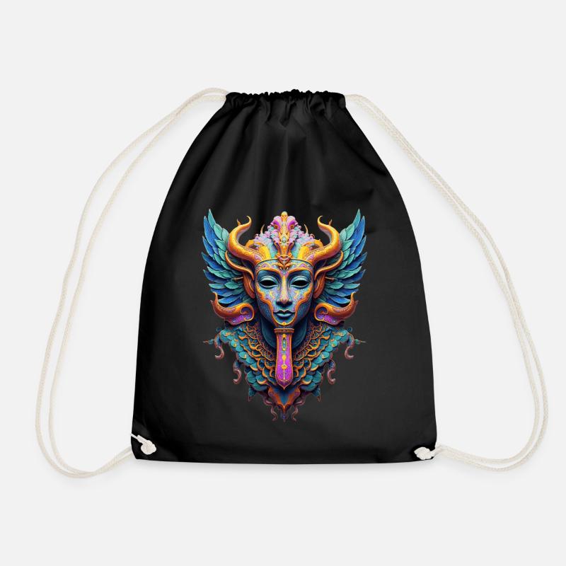 Balinese Budda Style God - Fantasy Art - Drawstring Bag - black