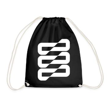 Flowwave Stripes Abstract - Drawstring Bag - black - Front