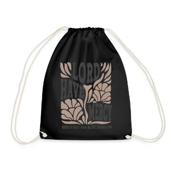Écriture florale du seigneur aie pitié - Sac de sport léger - noir - Devant