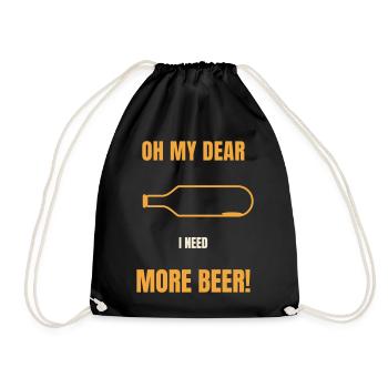 Oh mon chéri, j’ai besoin de plus de bière, Lustiger Spruch - Sac de sport léger - noir - Devant