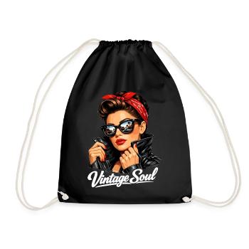 Soul Vintage – Un design stylé de pin-up rockabilly - Sac de sport léger - noir - Devant