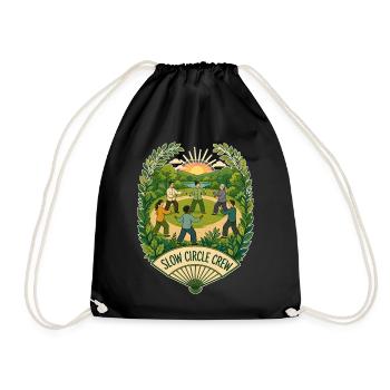 SLOW CIRCLE CREW Clouds - Drawstring Bag - black - Front