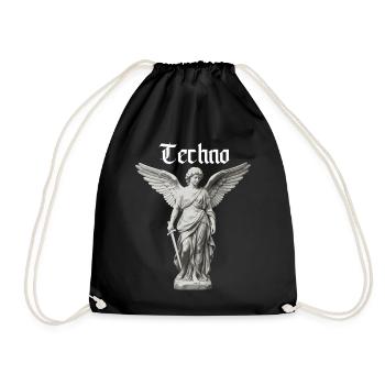 Techno Angel Gothic Statue Motif - Drawstring Bag - black - Front