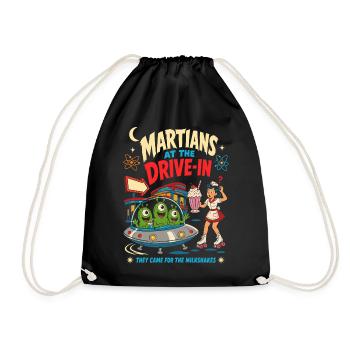 Martians at the Drive-In Diner - Drawstring Bag - black - Front