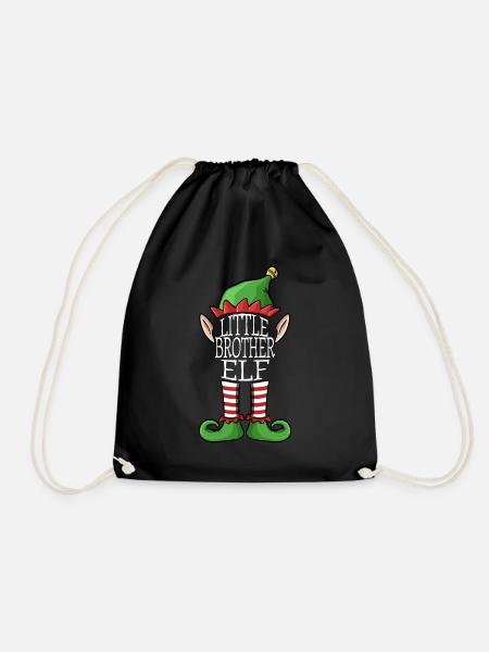 Little Elf Brother Xmas Weihnachts Family Costume - Turnbeutel - Schwarz