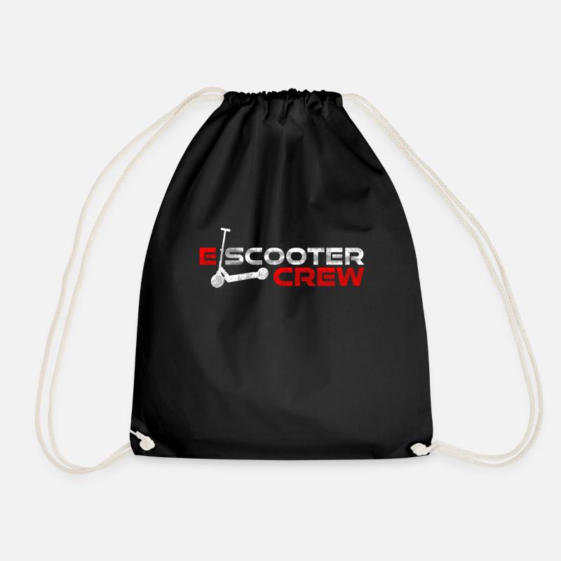 E-Scooten Crew Vintage Distressed Retro Electro - Drawstring Bag - black