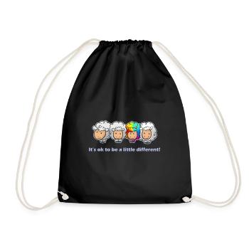 C'est ok d'être un peu différent! Moutons fou - Sac de sport léger - noir - Devant