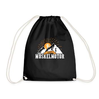 100% Muskelmotor Anti Pedelec und Anti E-Bike - Turnbeutel - Schwarz - Vorne