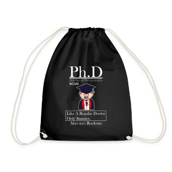 PhD Philosophy Doctor Rock Star Degree - Drawstring Bag - black - Front