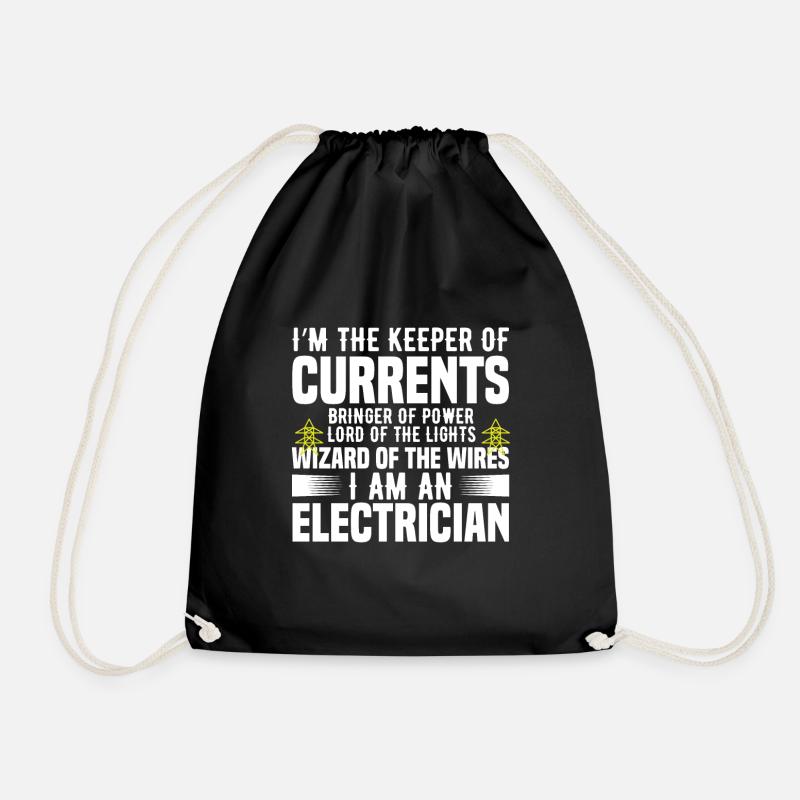 Electrician gift - Drawstring Bag - black