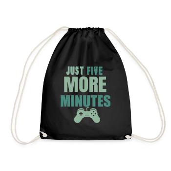 Just five more minutes - Drawstring Bag - black - Front