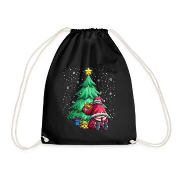 Santa drôle hiver queue de baleine Noël moche - Sac de sport léger - noir - Devant