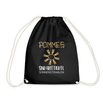 Pommes sind frittierte Sonnenstrahlen - Turnbeutel - Schwarz - Vorne