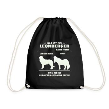 Leonberger Kein Pony Hunde Liebhaber Hunderasse - Turnbeutel - Schwarz - Vorne