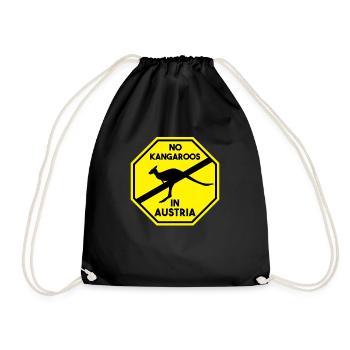 No Kangaroos in Austria Austria Kangaroo - Drawstring Bag - black - Front