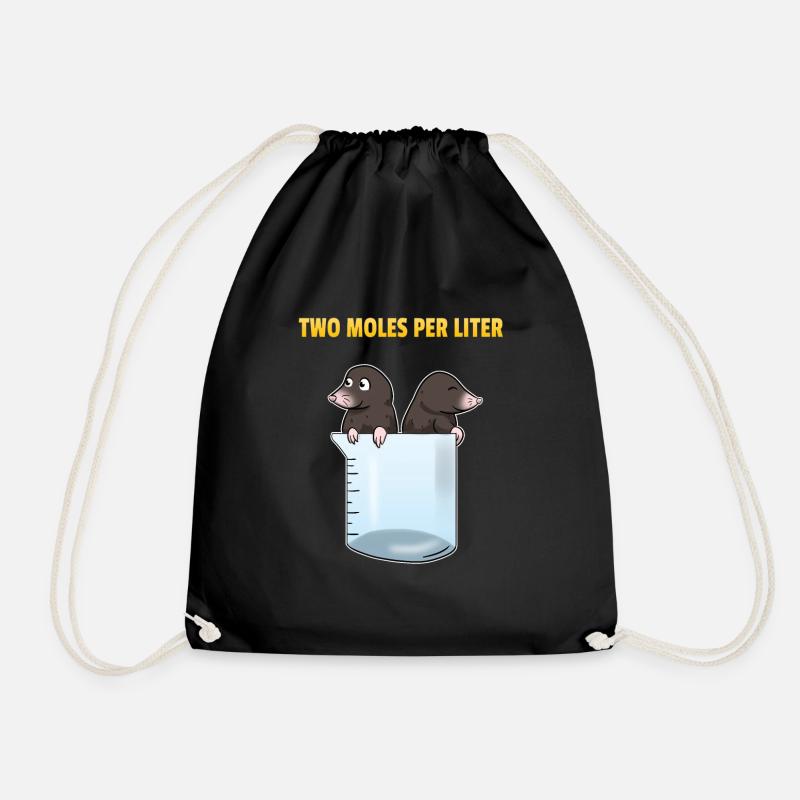 Two Moles Per Liter Maulwurf Science Wissenschaft - Turnbeutel - Schwarz